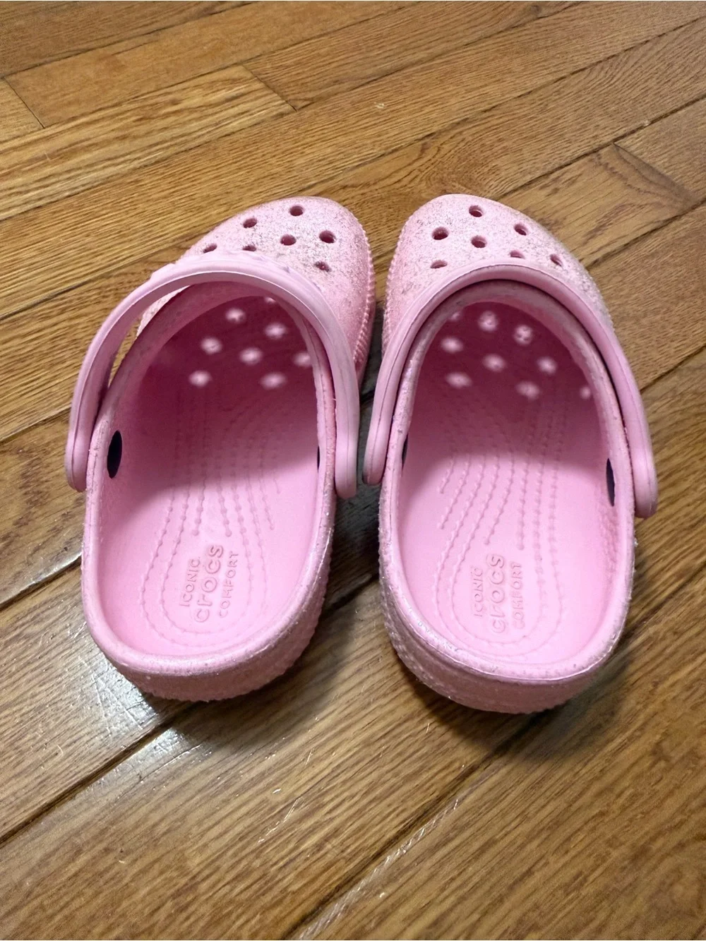 Kids Pink Glitter Clog Sandals Crocs Classic Glitter Clogs C9